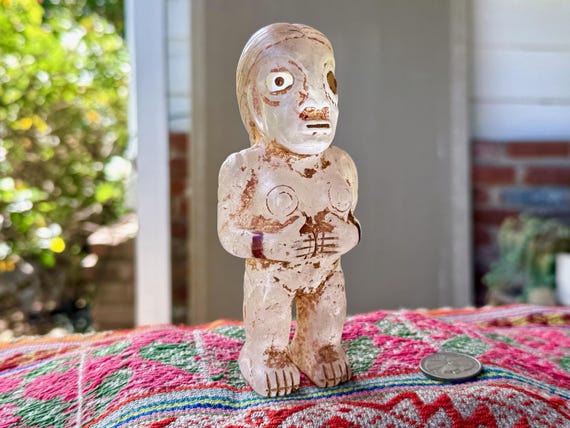 Pachamama Statue, Hand Carved from Native Quartz, Mother Earth Statue for Shamanic Altar, Made in Peru