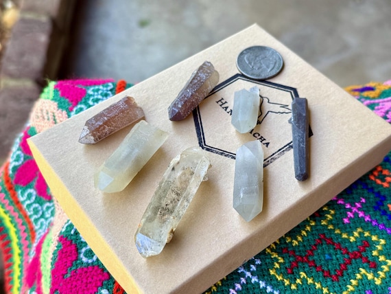 Hedenbergite & Red Hematite Quartz Lot, 7 pcs, Inner Mongolia A194