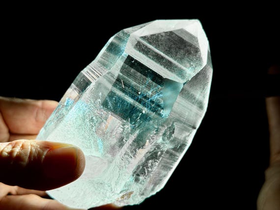 Blue Needle Lemurian Quartz, Dow Formation, 416g, New Find, Bahia, Brazil V739