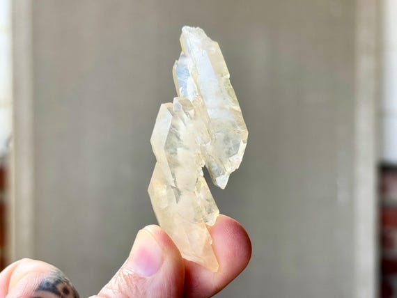 Golden Healer Faden Quartz, Tabby Crystal with Unique Twin Formation, 22g, Transmissions for Spirit World, Brazil S099