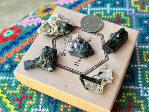 Multicolor Tourmaline Quartz Lot, Aricanga Mine, 5 pcs, São Jose da Safira, Minas Gerais, Brazil B187