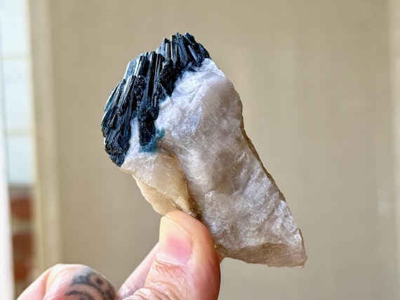 Blue Tourmaline & Citrine, All Natural, 145g, Unicorn Stone, Coronel Murta, Minas Gerais, Brazil V265