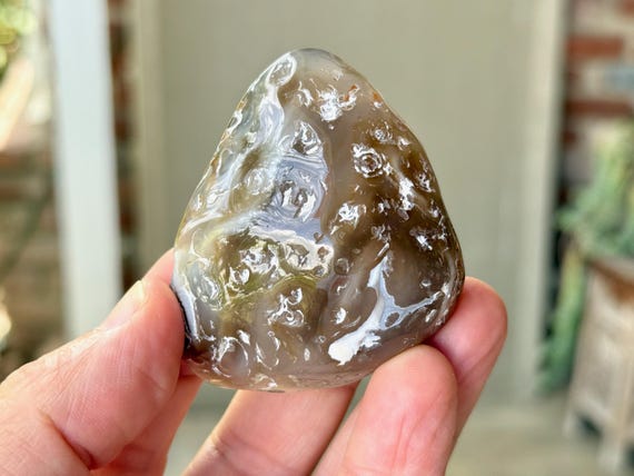 Enhydro Ocean Agate with Ancient Moving Water, 88g, Rare Find, Earth & Water Elements, Stability and Self-Reliance, Brazil A720