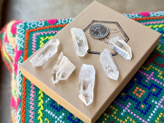 Lemurian Quartz Lot, Water Clear, 6 pcs, Old Find, Santander, Colombia B326