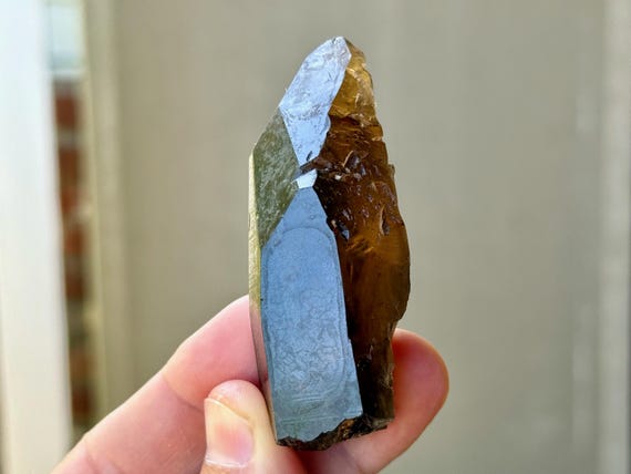 Pele's Dream Lemurian with Time Link, Smoky Citrine, 74g, New Find, Shadow Work & Trauma Healing, Goias, Brazil A554