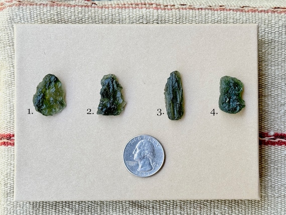 Moldavite, Natural & Authentic, Choose ONE of Four, High-Grade Moldavite Crystals, Chlum, Czech Republic R469