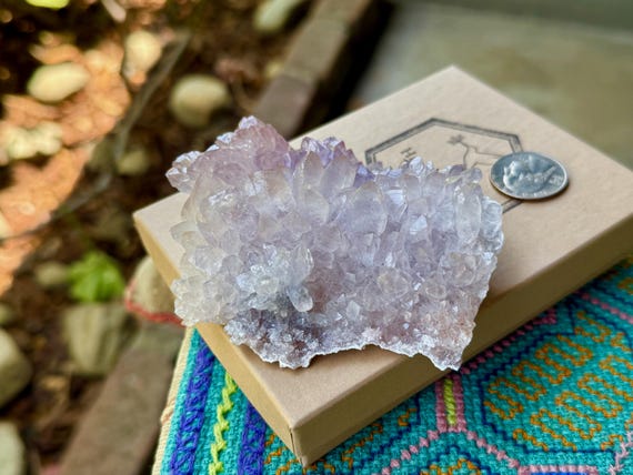 Amethyst Flower Quartz, Natural Crystalline Formation, Self-Standing, 244g, Rio Grande do Sul, Brazil W928