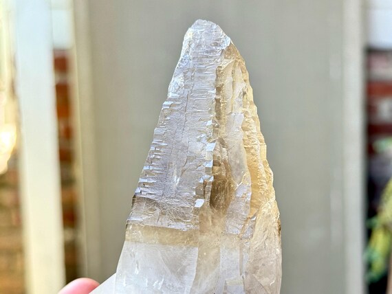Etched Citrine, Tessin Habit Formation with Partial Self-Healed Termination, 490g, Conselheiro Pena, Minas Gerais, Brazil W541