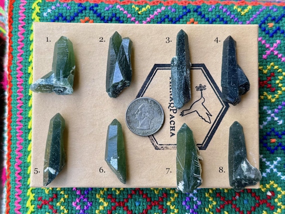 Green Hedenbergite Quartz, All Natural, Choose ONE of Eight, Heart & Root Chakra, Inner Mongolia A404