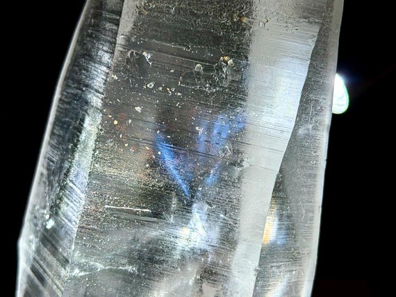 Blue Needle Lemurian Quartz, Mother & Child Formation, 1.4 Kilo, New Find, Bahia, Brazil V649