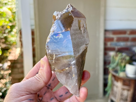 Smoky Phantom Quartz, Growth Interference Crystal, 637g, Root Chakra, Grounding and Protection, Minas Gerais, Brazil X672