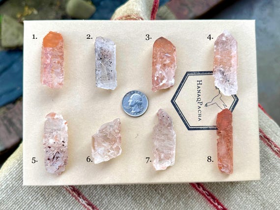 Ancient Sage Tangerine Dissolution Quartz, Choose ONE of 8 Crystals with Hydrothermal Etchings, Spiritual Transformation, Para, Brazil S043