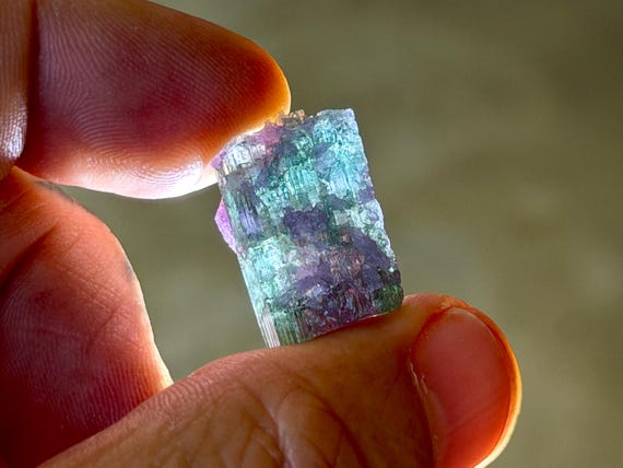 Bicolor Blue-Green & Pink Tourmaline, Aricanga Mine, 5g, Minas Gerais, Brazil B440