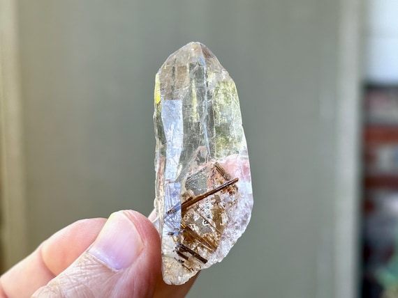 Cathedral Quartz with Sagenite, Water Clear, 31g, Lightbrary Crystal, Akashic Record, Minas Gerais, Brazil T903