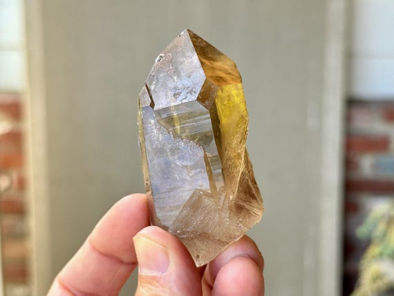 Pele's Dream Lemurian Citrine with Time Link, 150g, Crystal for Shadow Work & Trauma Healing, Cristalina, Goias, Brazil S514
