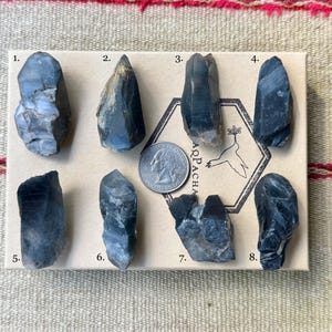 Blue Tara Nightshade Quartz, Choose ONE of Eight, Quartz with Blue Riebeckite Inclusion, Itacambira, Minas Gerais, Brazil S505