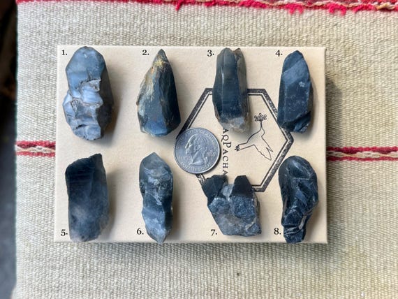 Blue Tara Nightshade Quartz, Choose ONE of Eight, Quartz with Blue Riebeckite Inclusion, Itacambira, Minas Gerais, Brazil S505