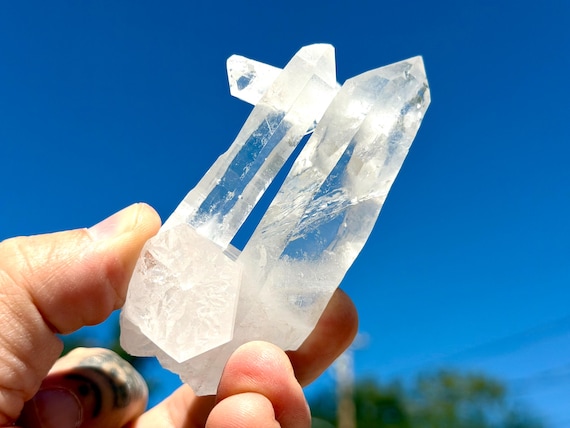 Laser Quartz, Tantric Twin w/Child, 107g, New Find, Energetic Clearing, Diamantina, Minas Gerais, Brazil B647