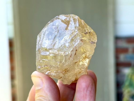 Elestial Citrine, All Natural & Hydrothermally Etched, Self-Standing, 148g, Manifestation and Creativity, Aracuai, Minas Gerais, Brazil V004