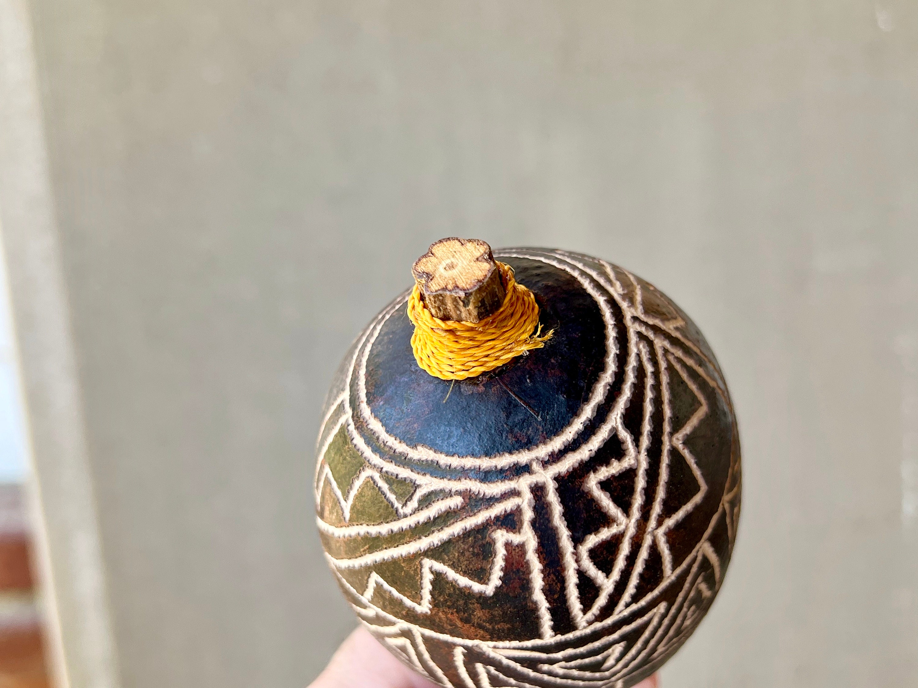 Shaman Rattle, Traditional Large Shipibo Rattle for Shamanic Plant