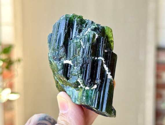 Green Tourmaline, 181g, Rare Find, Heart Chakra Crystal, São Jose da Safira, Minas Gerais, Brazil X540
