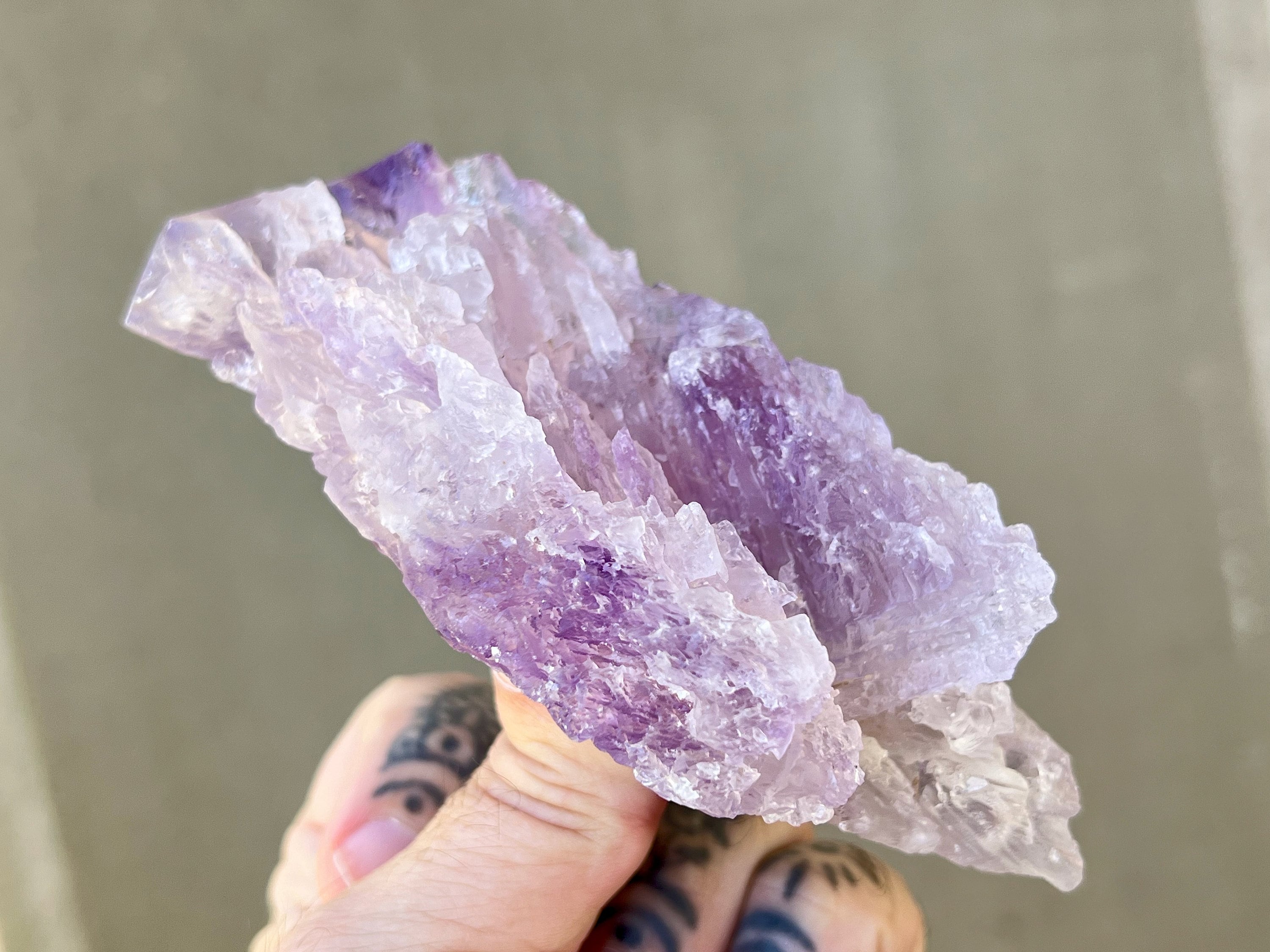 Lemurian Amethyst Crystal with Hydrothermal Etchings, Rare Old Find ...