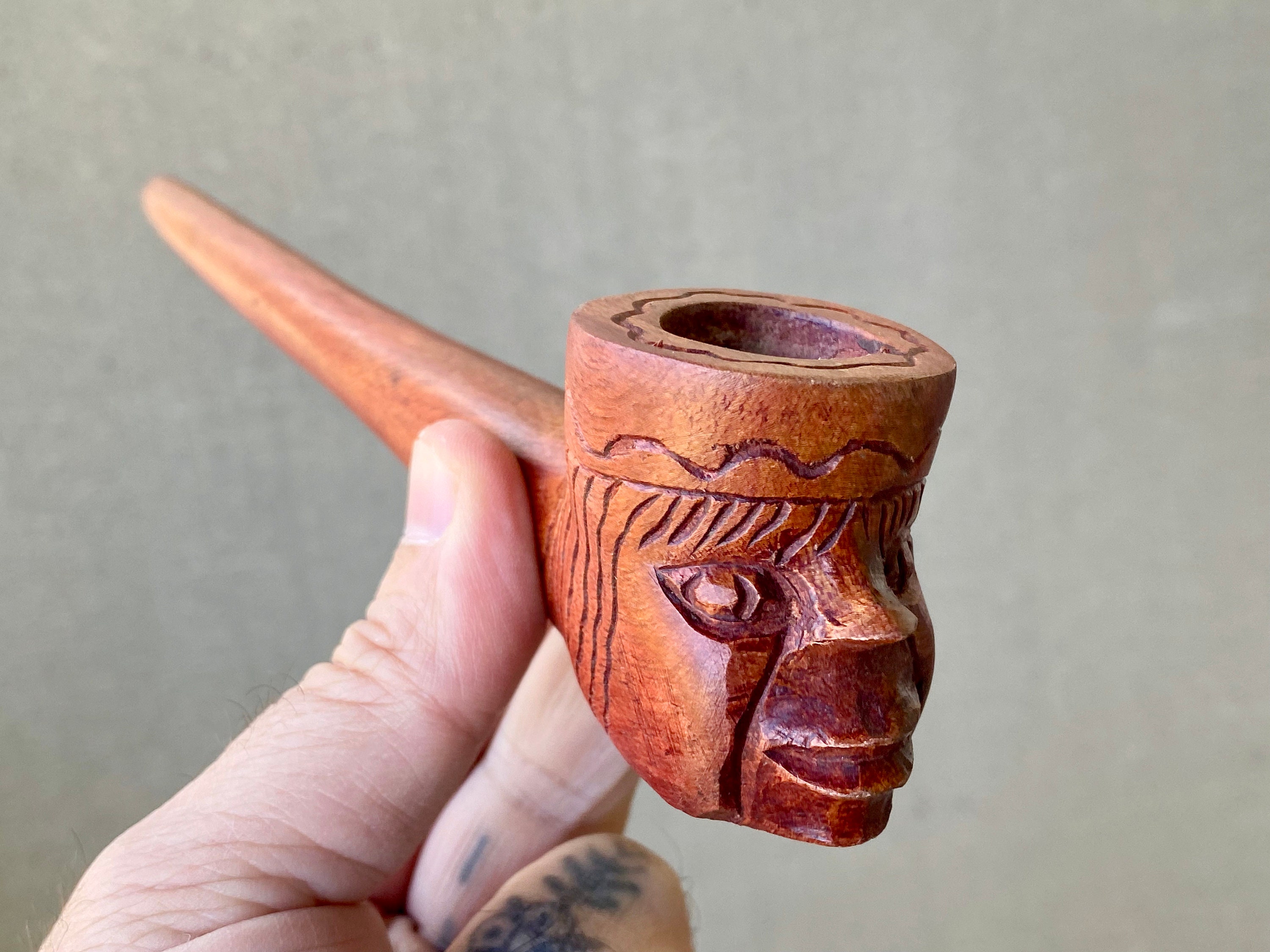 Pipe, Tobacco Pipe, Italian Briar Hand Carved, Wood Spirit Pipe, Face –  Creation Carvings