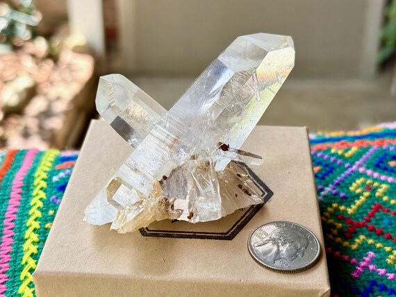Lemurian Quartz, Water Clear & Self-Standing, 162g, Mother and Child, Channeling Formation, Santander, Colombia V397
