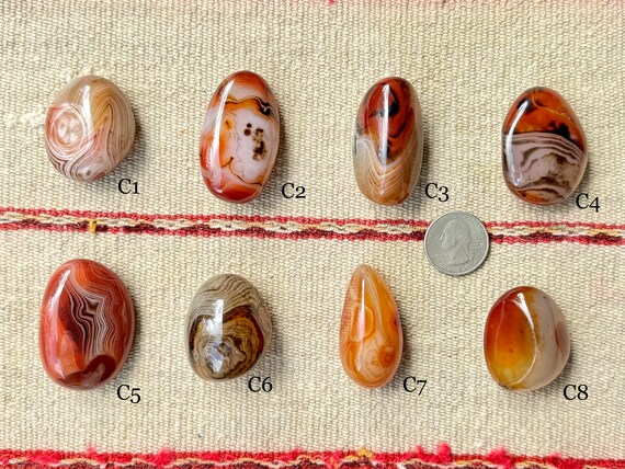 Carnelian Agate, Choose ONE of Eight, Polished Carnelian Palm Stones, Stimulating Energy & Self-Empowerment, Sacral Chakra, Madagascar P434