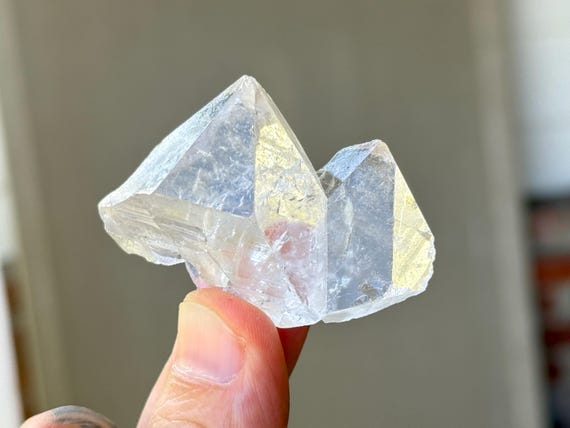 Lemurian Quartz, Pyramidal Tantric Twin & Galactic Key Formation, 40g, New Find, Fully Terminated, Bahia, Brazil T699