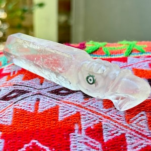 Quartz Condor, Hand Carved Andean Quartz Crystal, Condor Arte for Shamanic Altar, Handmade in Peru by Artist Ruben Layme