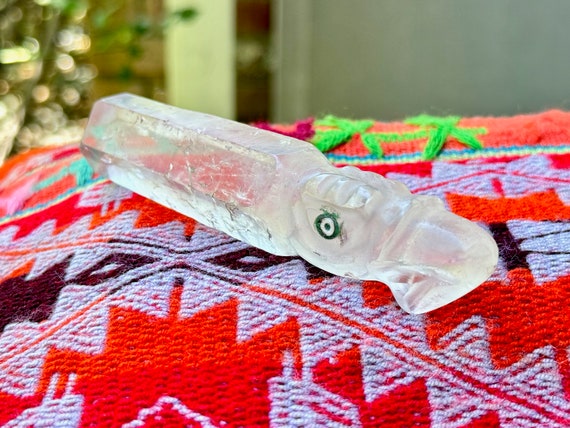 Quartz Condor, Hand Carved Andean Quartz Crystal, Condor Arte for Shamanic Altar, Handmade in Peru by Artist Ruben Layme