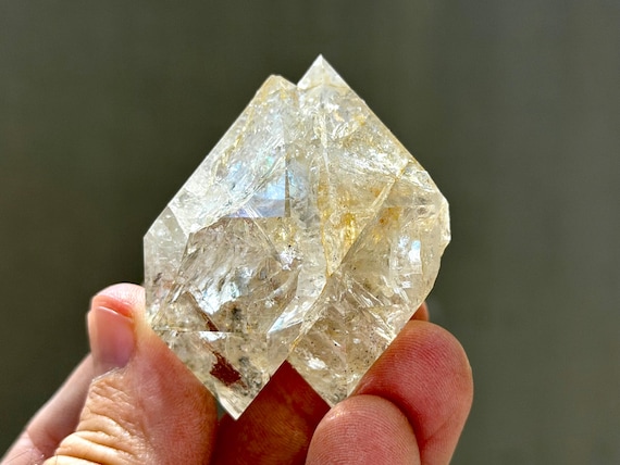 Golden Healer Herkimer Diamond, Tantric Twin, 112g, Third Eye Chakra, Universal Life Force, New York V753