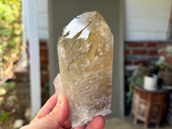 Smoky Dissolution Quartz with Trigons, Hydrothermally Etched, 670g, Gouveia, Minas Gerais, Brazil V679