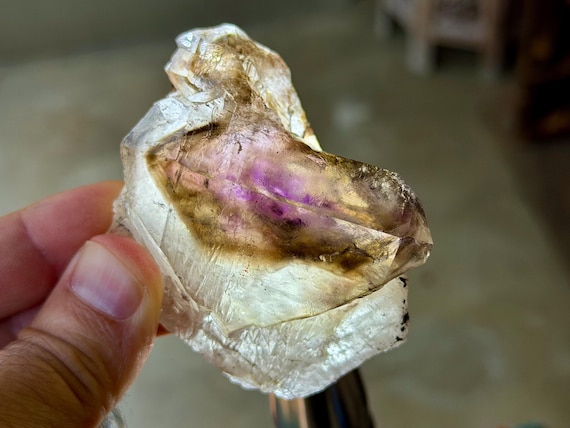 Elestial Smoky Quartz with Amethyst, 156g, New Find, Aracuai, Minas Gerais, Brazil V584