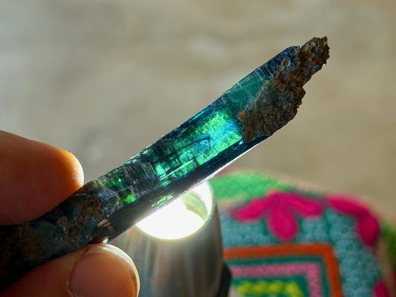 Vivianite, Natural Blue & Green Hues, 23g, Heart Chakra, Visualization and Forgiveness, Amazonas, Brazil B392