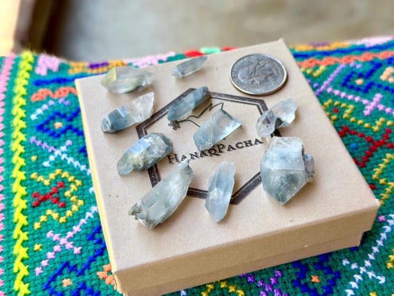Blue Tara Quartz Lot, 10 pcs, Spiritual Growth & Intuition, Itacambira, Minas Gerais, Brazil B424