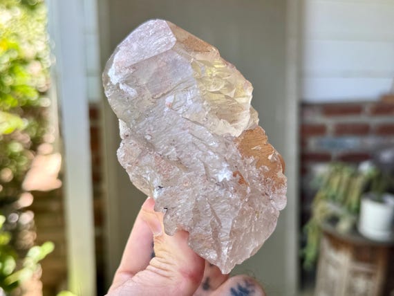 Ancient Sage Tangerine Dissolution Quartz, Hydrothermally Etched, 325g, Crystal for Spiritual Transformation & Evolution, Para, Brazil W842