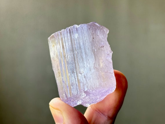 Purple Kunzite Crystal with Lovely Lilac Hue, 79g, Highest Quality, Terminated Etched Kunzite, Heart Chakra Crystal, Afghanistan P216