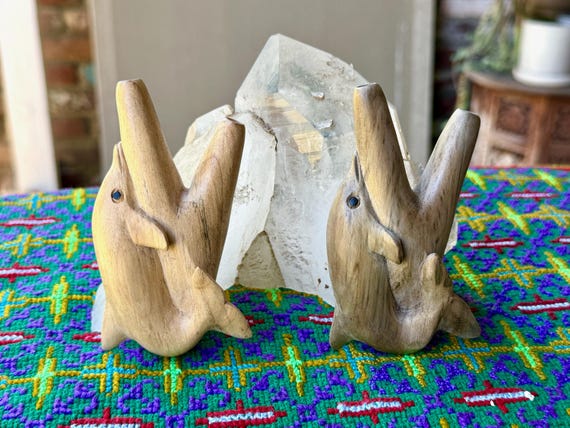 Dolphin Kuripe, Traditional Shamanic Applicator Pipe, Hand Carved from Tropical Wood