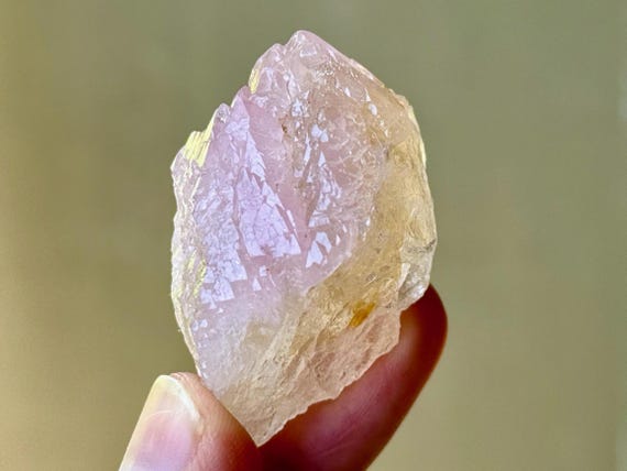 Canga Rose Quartz on Citrine, 41g, New Find, Crystallized Rose Quartz, Love and Sensuality, Taquaral, Brazil T155
