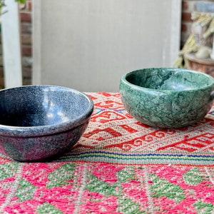 Stone Smudge Bowl, Black or Green Marble, Bowl for Burning Palo Santo, Sage Bundles, Cone and Charcoal Incense