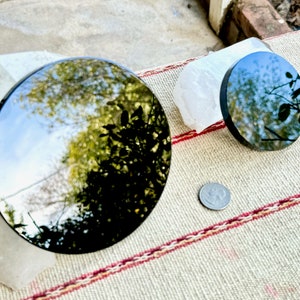 Specchio divinatorio in ossidiana, misure media (8,25 cm) e grande (13,7 cm), specchio nero per divinazione e cartomanzia, Messico OB-001