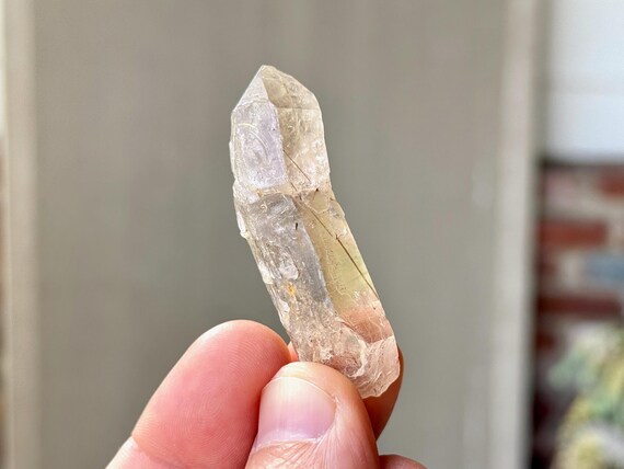 Golden Rutile Smoky Quartz, Rare Curved Formation, 20g, New Find, Crystal for Conducting & Amplifying Energy, Bahia, Brazil S316
