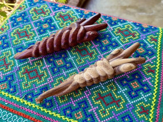 Snake Kuripe, Shamanic Self-Applicator Pipe, Hand-Carved from Tropical Hardwood, Choose ONE of Two Styles