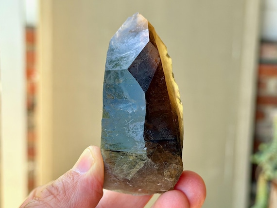Pele's Dream Lemurian Citrine with Time Link, 128g, New Find, Shadow Work & Trauma Healing, Goias, Brazil A830