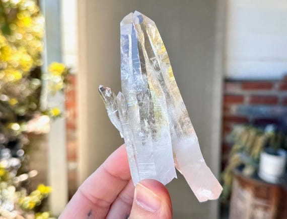 Lemurian Quartz, Tantric Twin with Child & Rainbow, 137g, Old Stock, AAA Water Clear, Santander, Colombia S380