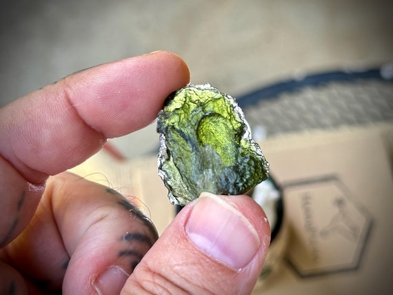 Moldavite "Crystal Cavern" from Czech Republic, 9.6g (48ct), Authentic High Quality Moldavite,  Interplanetary Extraterrestrial Crystal R681
