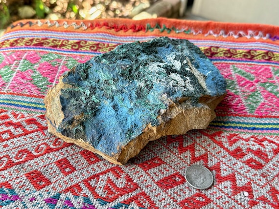 Azurite & Malachite on Matrix, 1.5 Kilo, Integrated Healing, Transformation and Emotional Clearing V204