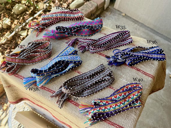 Watana Ties, Large Size, Traditional Despacho Tie for Mesa & Manta, Andean Beaded Bracet, Chawaytiri, Peru